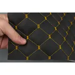 Стьобаний шкірзам Maldive чорний «Ромб» (темно-золота нитка) Мініатюра 2