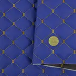 Стьобаний шкірзам Ромб синій" із темно-золотою ниткою з поролоном 7мм Мініатюра 2