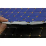 Стьобаний шкірзам Ромб синій" із темно-золотою ниткою з поролоном 7мм Мініатюра 4