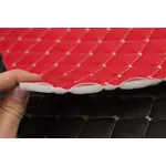 Стьобаний шкірзам Hercul червоний «Ромб» (бежева нитка) Мініатюра 3