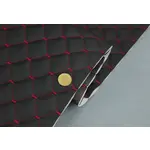 Стьобаний шкірзам Hercul чорний «Ромб» (червона нитка) Мініатюра 1