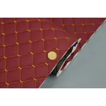 Стьобаний шкірзам Hercul бордовий «Ромб» (темно-золота нитка) Мініатюра 1