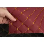 Стьобаний шкірзам Hercul бордовий «Ромб» (темно-золота нитка) Мініатюра 2