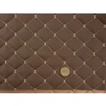 Стьобаний шкірзам Maldive "Коричнево-бежевий ромб" з бежевою ниткою Мініатюра 2