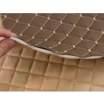 Стьобаний шкірзам Maldive "Коричнево-бежевий ромб" з бежевою ниткою Мініатюра 4