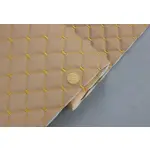 Стьобаний шкірзам Maldive кремовий «Ромб» (золота нитка) Мініатюра 1