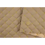 Стьобаний шкірзам Maldive кремовий «Ромб» (золота нитка) Мініатюра 2