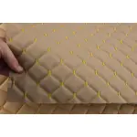 Стьобаний шкірзам Maldive кремовий «Ромб» (золота нитка) Мініатюра 3