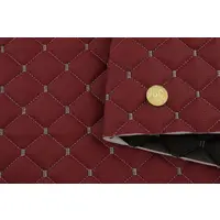 Стьобаний шкірозамінник Hercul "Ромб" бордовий з світло-сірою ниткою, на поролоні 7мм, флізеліні, ширина 1,35м, Туреччина