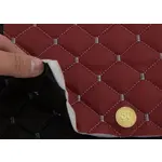 Стьобаний шкірзам Hercul бордовий «Ромб» (світло-сіра нитка) Мініатюра 2