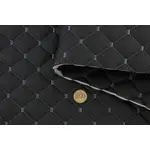 Стьобаний шкірзам Maldive чорний «Ромб» (сіра нитка) Мініатюра 1