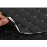 Стьобаний шкірзам Maldive чорний «Ромб» (сіра нитка) Мініатюра 2