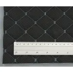 Прошитий шкірзам псевдо-перфорований чорний «Ромб» (сіра нитка) Мініатюра 2