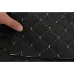 Прошитий шкірзам псевдо-перфорований чорний «Ромб» (сіра нитка) Мініатюра 3