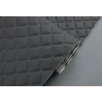 Стьобаний шкірзам Maldive "Ромб" темно-сірий з темно-сірою ниткою, на поролоні і флізелін 7мм, ширина 1,35 м Туреччина