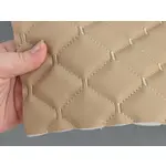 Стьобаний шкірзам Maldive кремовий «Ромб» (темно-бежева нитка) Мініатюра 2