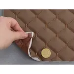 Стьобаний шкірзам Maldive "Коричнево-бежевий ромб" з коричневою ниткою Мініатюра 2