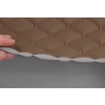 Стьобаний шкірзам Maldive "Коричнево-бежевий ромб" з коричневою ниткою Мініатюра 4