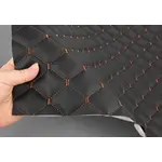 Стьобаний шкірзам Maldive "Чорний ромб" з коричневою ниткою Мініатюра 1