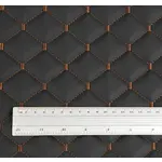 Стьобаний шкірзам Maldive "Чорний ромб" з коричневою ниткою Мініатюра 3