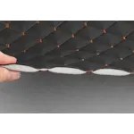 Стьобаний шкірзам Maldive "Чорний ромб" з коричневою ниткою Мініатюра 4