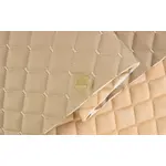 Стьобаний шкірзам Maldive кремовий «Ромб» (світло-бежева нитка) Мініатюра 1