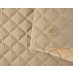 Стьобаний шкірзам Maldive кремовий «Ромб» (світло-бежева нитка) Мініатюра 3