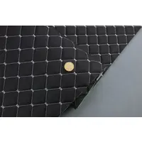 Стьобаний шкірзам Maldive "чорний Ромб" з світло-сірою ниткою, на поролоні 7мм, флізелін, ширина 1,35 м, Туреччина