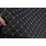 Стьобаний шкірзам Maldive чорний "Ромб" зі світло-сірою ниткою, поролон 7 мм, 1.35 м Мініатюра 3