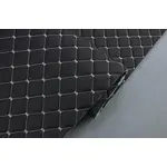 Стьобаний шкірзам Maldive чорний "Ромб" зі світло-сірою ниткою, поролон 7 мм, 1.35 м Мініатюра 4