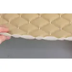 Стьобаний шкірзам Maldive бежевий «Ромб» (світло-бежева нитка) Мініатюра 3