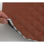 Стьобаний шкірзам Ромб мідно-коричневий з поролоном 7мм Мініатюра 2