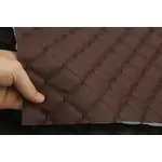 Стьобаний шкірзам Maldive "Темно-коричневий ромб" з темно-коричневою ниткою Мініатюра 2