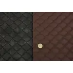 Стьобаний шкірзам Maldive "Темно-коричневий ромб" з темно-коричневою ниткою Мініатюра 4