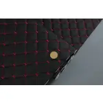 Стьобаний шкірзам Maldive чорний «Ромб» (червона нитка) Мініатюра 1