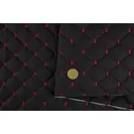 Стьобаний шкірзам Maldive чорний «Ромб» (червона нитка) Мініатюра 2