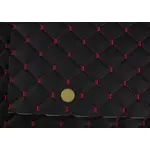 Стьобаний шкірзам Maldive чорний «Ромб» (червона нитка) Мініатюра 3