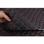 Прошитий шкірзам псевдо-перфорований чорний «Ромб» (червона нитка) Мініатюра 2