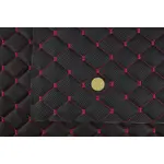 Прошитий шкірзам псевдо-перфорований чорний «Ромб» (червона нитка) Мініатюра 3