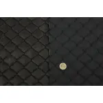 Прошитий шкірзам псевдо-перфорований чорний «Ромб» (чорна нитка) Мініатюра 3