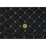 Псевдоперфорований шкірзам «Ромб чорний» зі світло-сірою ниткою Мініатюра 2