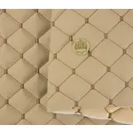 Стьобаний шкірзам Maldive кремовий «Ромб» (коричнева нитка) Мініатюра 1