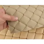 Стьобаний шкірзам Maldive кремовий «Ромб» (коричнева нитка) Мініатюра 2