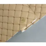 Стьобаний шкірзам Maldive кремовий «Ромб» (коричнева нитка) Мініатюра 3