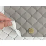 Стьобаний шкірзам Maldive сірий «Ромб» (темно-сіра нитка) Мініатюра 2