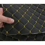 Стьобаний шкірзам Maldive чорний «Ромб» (жовта нитка) Мініатюра 2