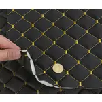 Стьобаний шкірзам Maldive чорний «Ромб» (жовта нитка) Мініатюра 3