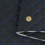 Стьобаний шкірзам Hercul чорний «Ромб» (синя нитка) Мініатюра 2