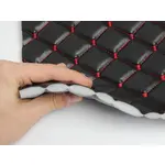 Стьобана екошкіра чорна «Ромб» (червона нитка) Мініатюра 3