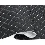 Стьобаний шкірзам чорний PRM-015-1 «Ромб» (біла нитка) Мініатюра 1